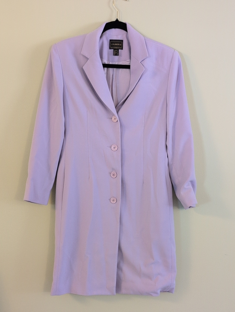 Louben Lavender Tailored Longline Trench Coat